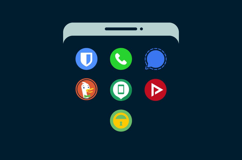 Security app icons on Android screen