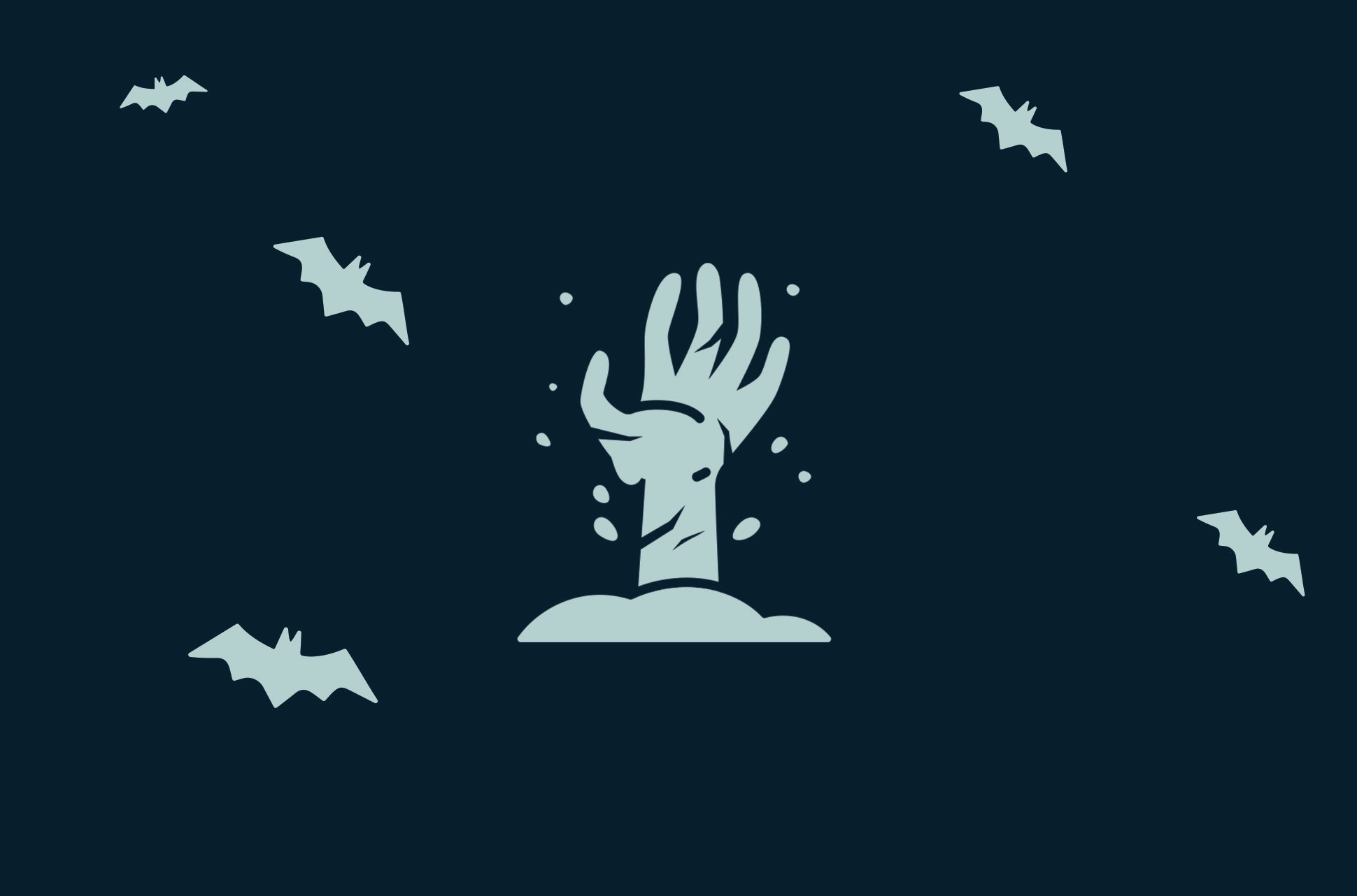 Zombie hand pushing through the dirt.