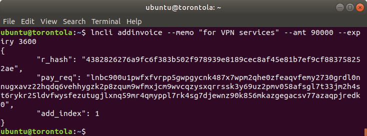 A screenshot of a payment request in Terminal.