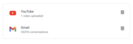 Gmail with trash can symbol.
