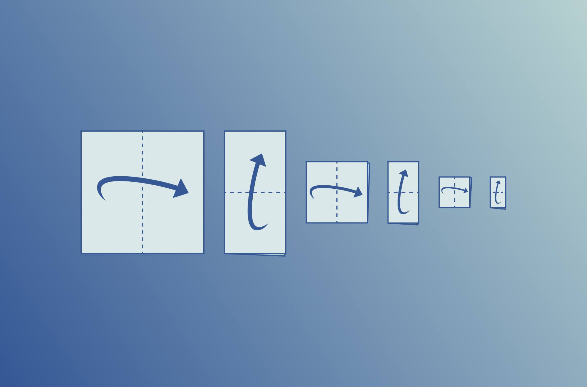 Paper being folded in half, like Moore's Law.