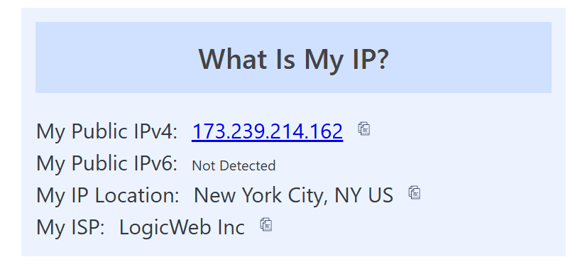 Example of IP rotation on WhatIsMyIP website