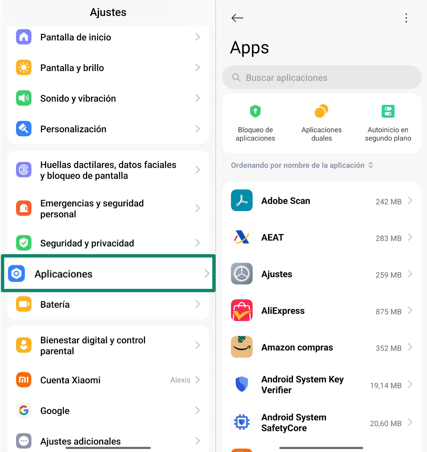 Open Settings And Tap Apps Es