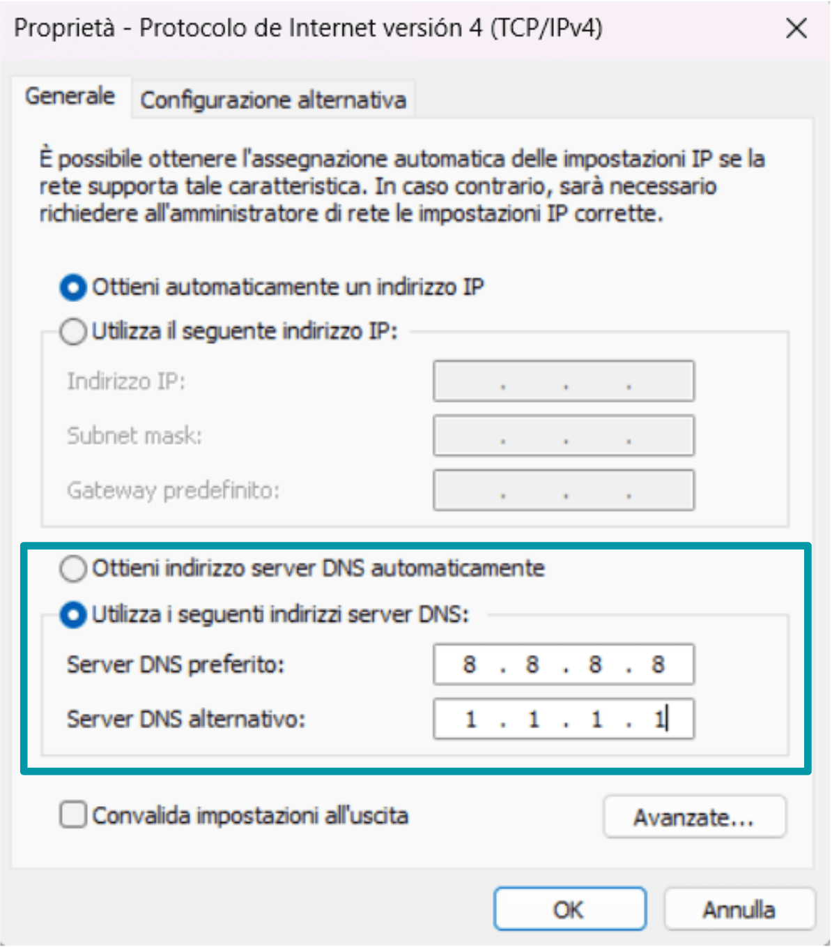 Use The Following Dns Server Addresses It