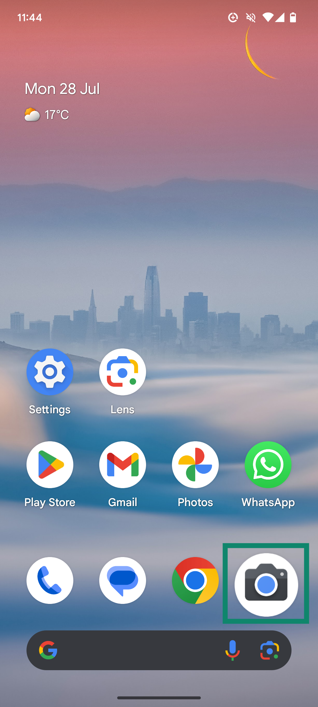 An Android smartphone screenshot, showing the Camera app icon.