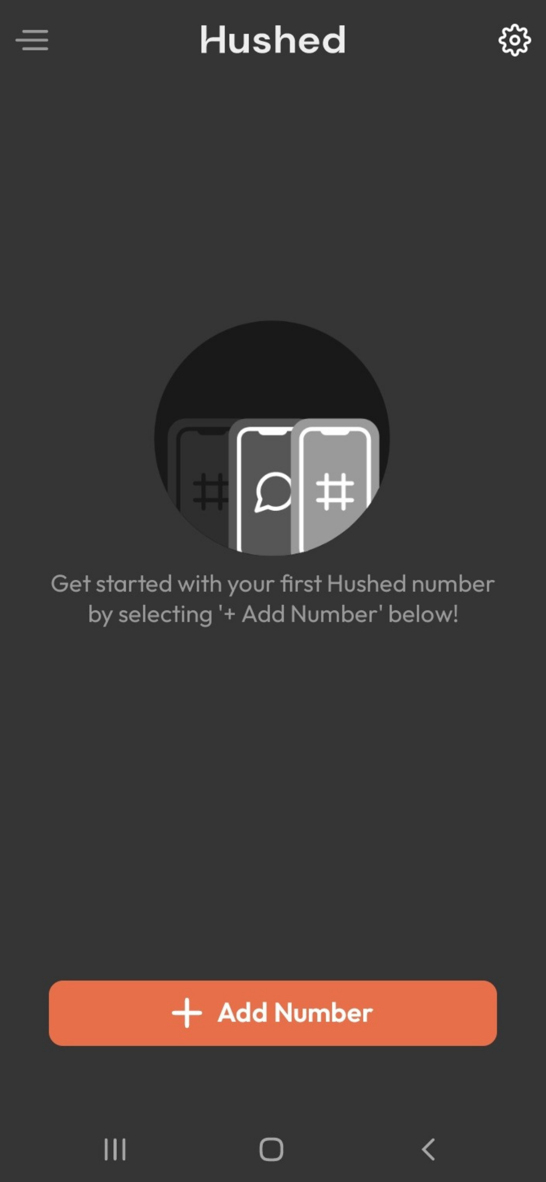 Hushed app interface.