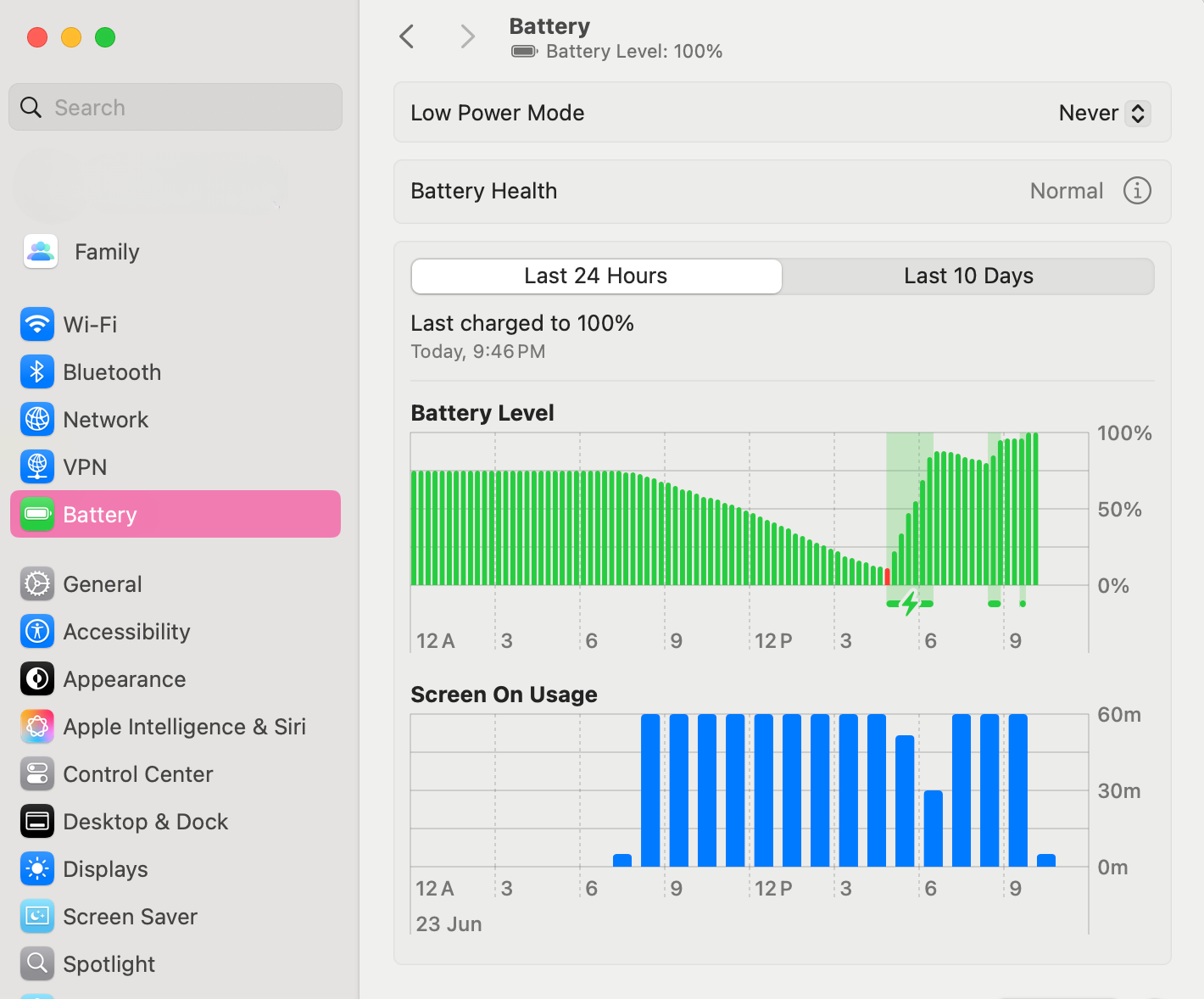 MacBook battery usage during 30 minutes on Arc
