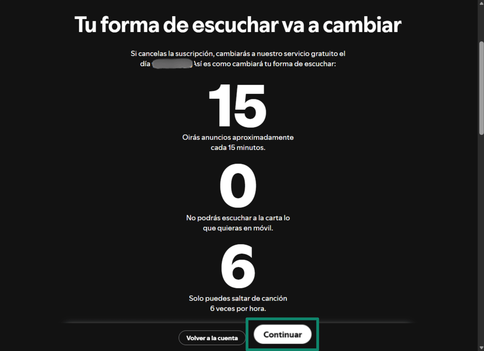 Click Continue To Cancel Es