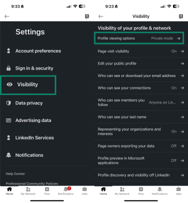 Linkedin Private Mode 5