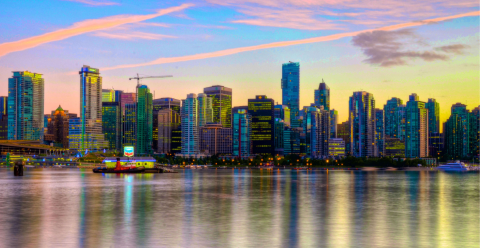 Skyline van Vancouver.