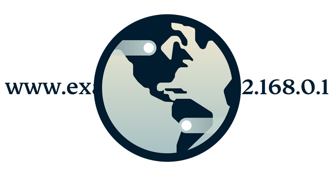 Круглый логотип DNS, показывающий URL-адрес, преобразованный в IP-адрес