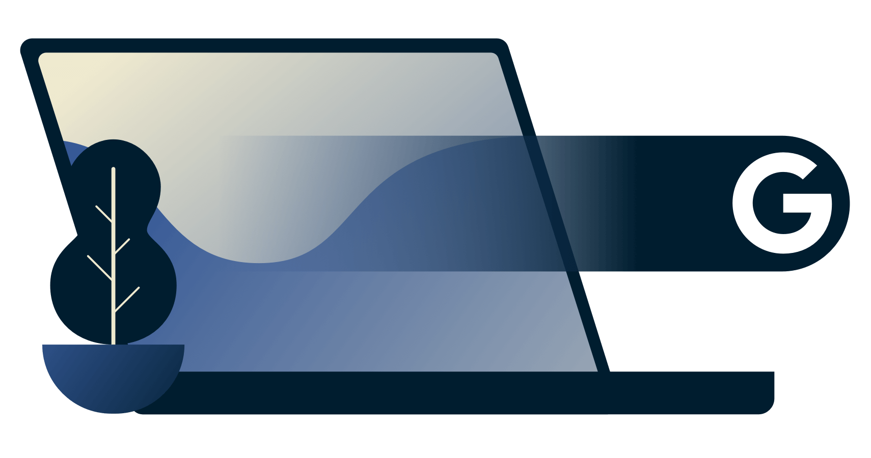 Ikona Google wychodząca z laptopa.