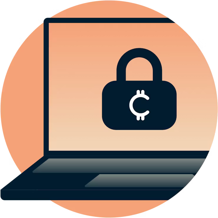 Cryptovaluta hangslot op laptopscherm.