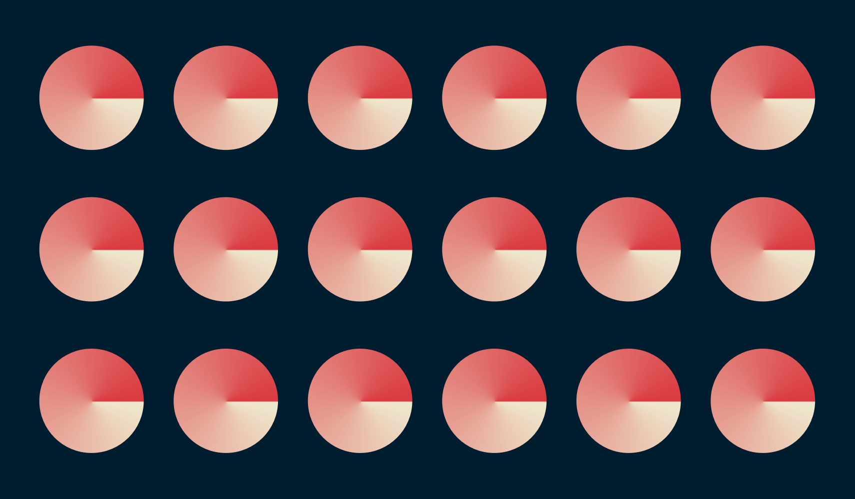 Gitter mit identischen Blöcken, das zeigt, wie Trusted Server sicherstellt, dass Software und Konfigurationen über alle ExpressVPN-Server hinweg konsistent sind.