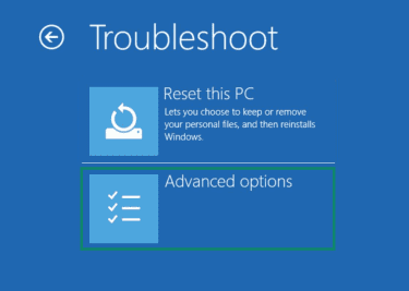 Open Advanced options on a Windows PC.