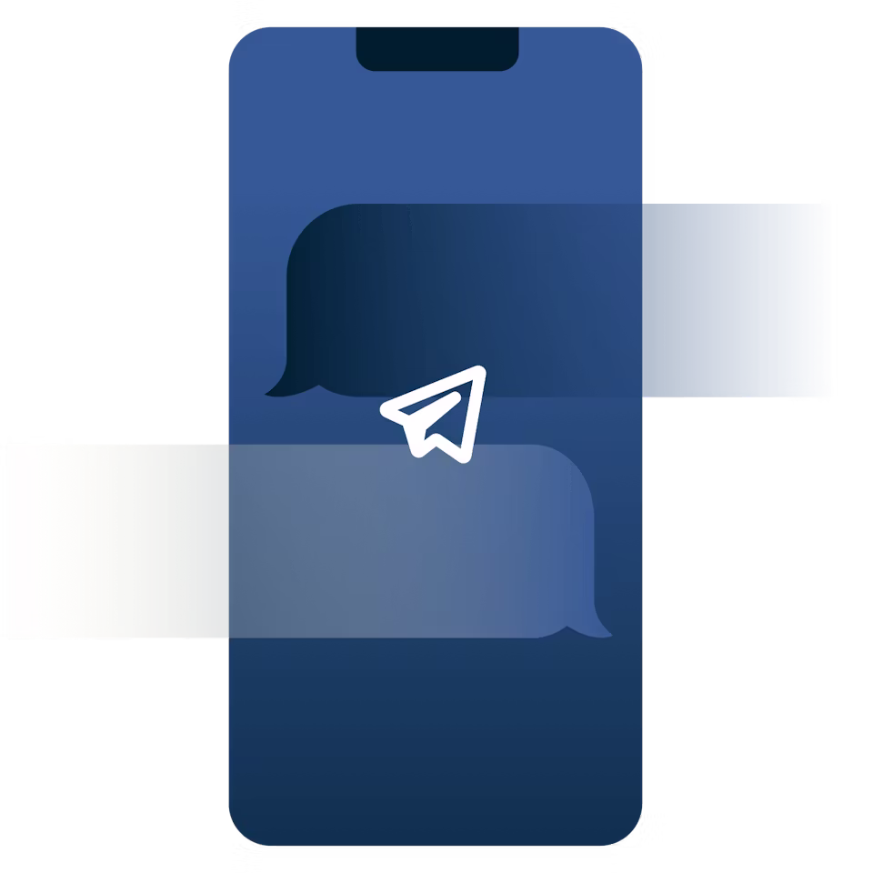 Un'app di messaggistica con un tasto sullo schermo del telefono.