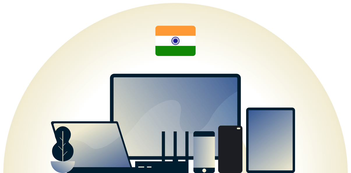India VPN beskytter en rekke enheter.