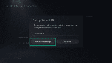 The PS5 Advanced Settings option that leads to options to alter your DNS.