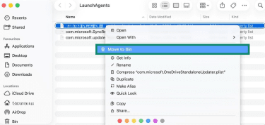 Delete suspicious files in LaunchAgents.