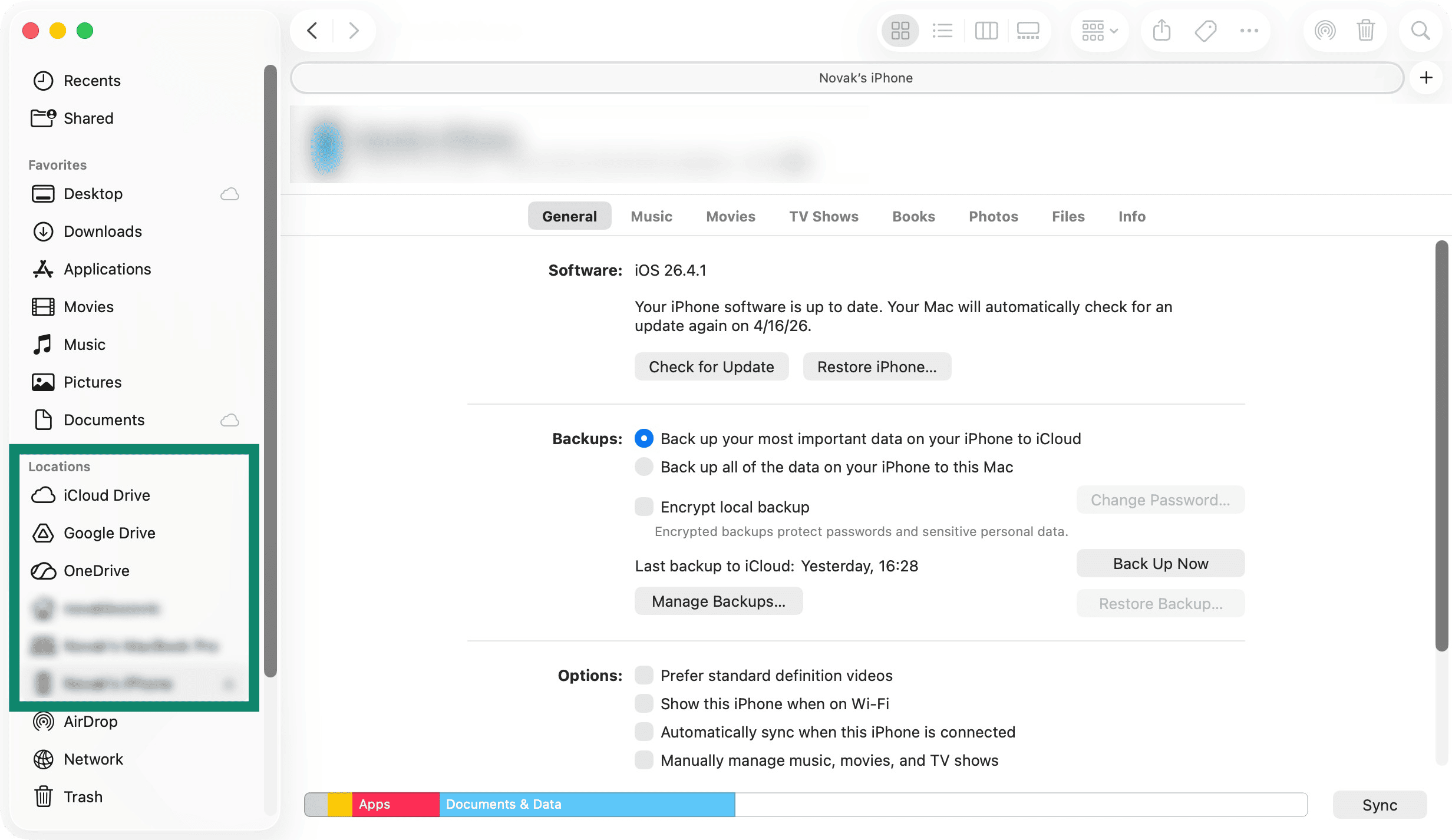 A Finder window on a Mac.