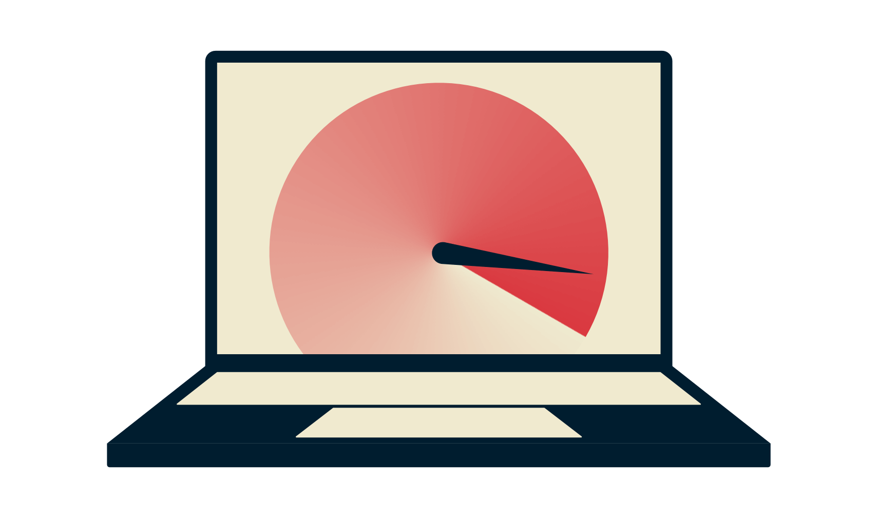 En bärbar dator med en hastighetsmätare